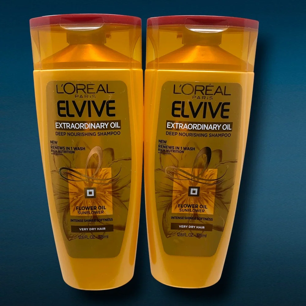 Lot 2 x L'Oreal Paris Elvive Extraordinary Oil Shampoo 12.6 oz OG Formula NEW